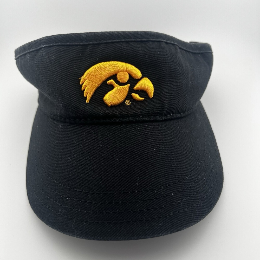 Iowa Hawkeyes Visor Black Embroidered Logo Adjustable The Game Cotton NCAA